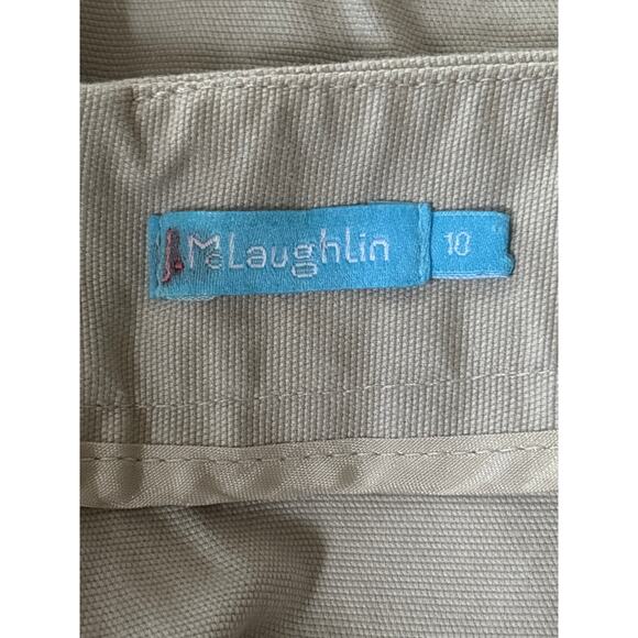 J McLaughlin Khaki Mini Skirt 10 Pockets Cotton Spandex Sporty Raw Hem Pockets - Picture 3 of 10